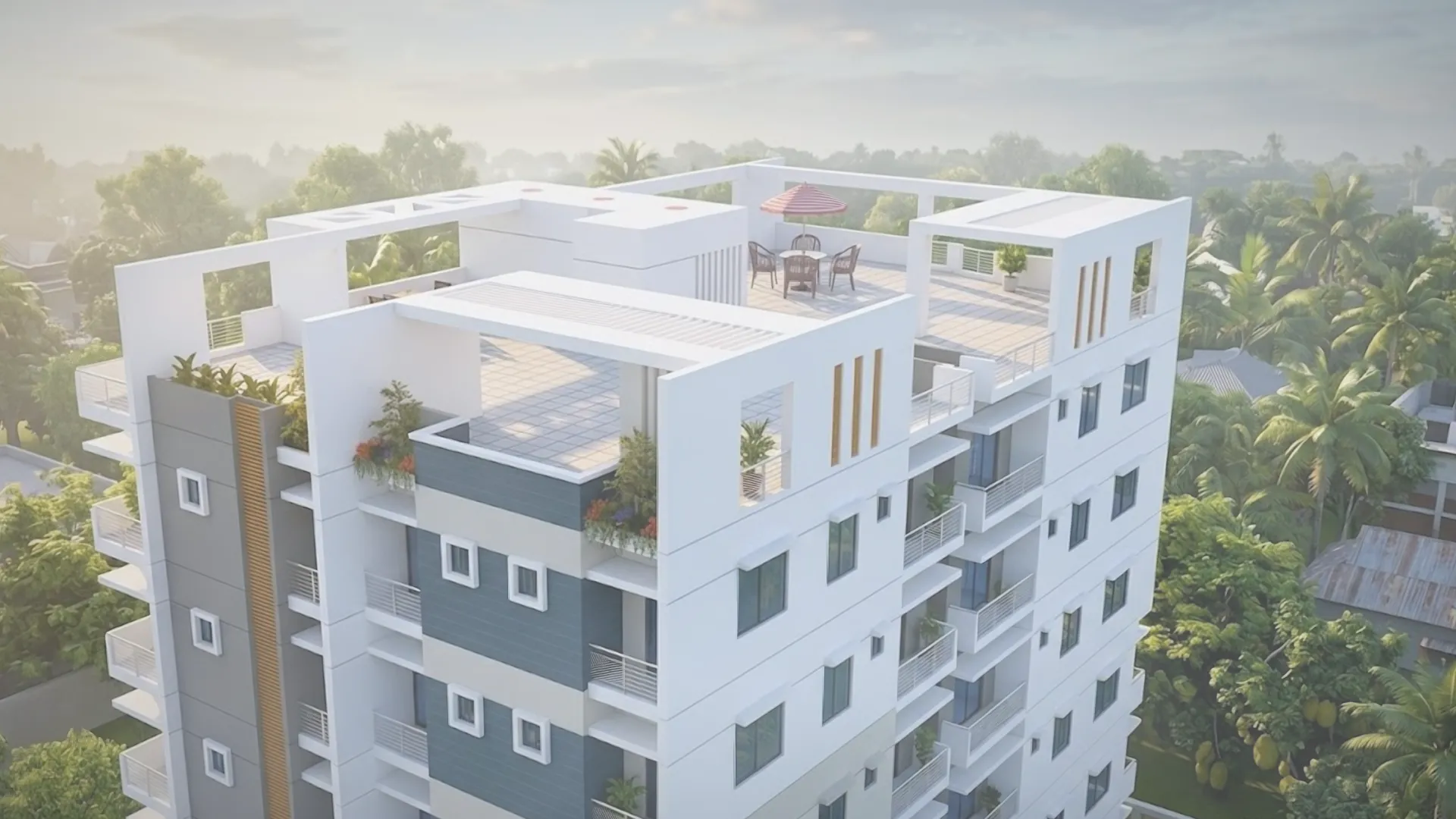 Open rooftop space on a Natec residential building in Rajendrapur, Sreepur, Gazipur
