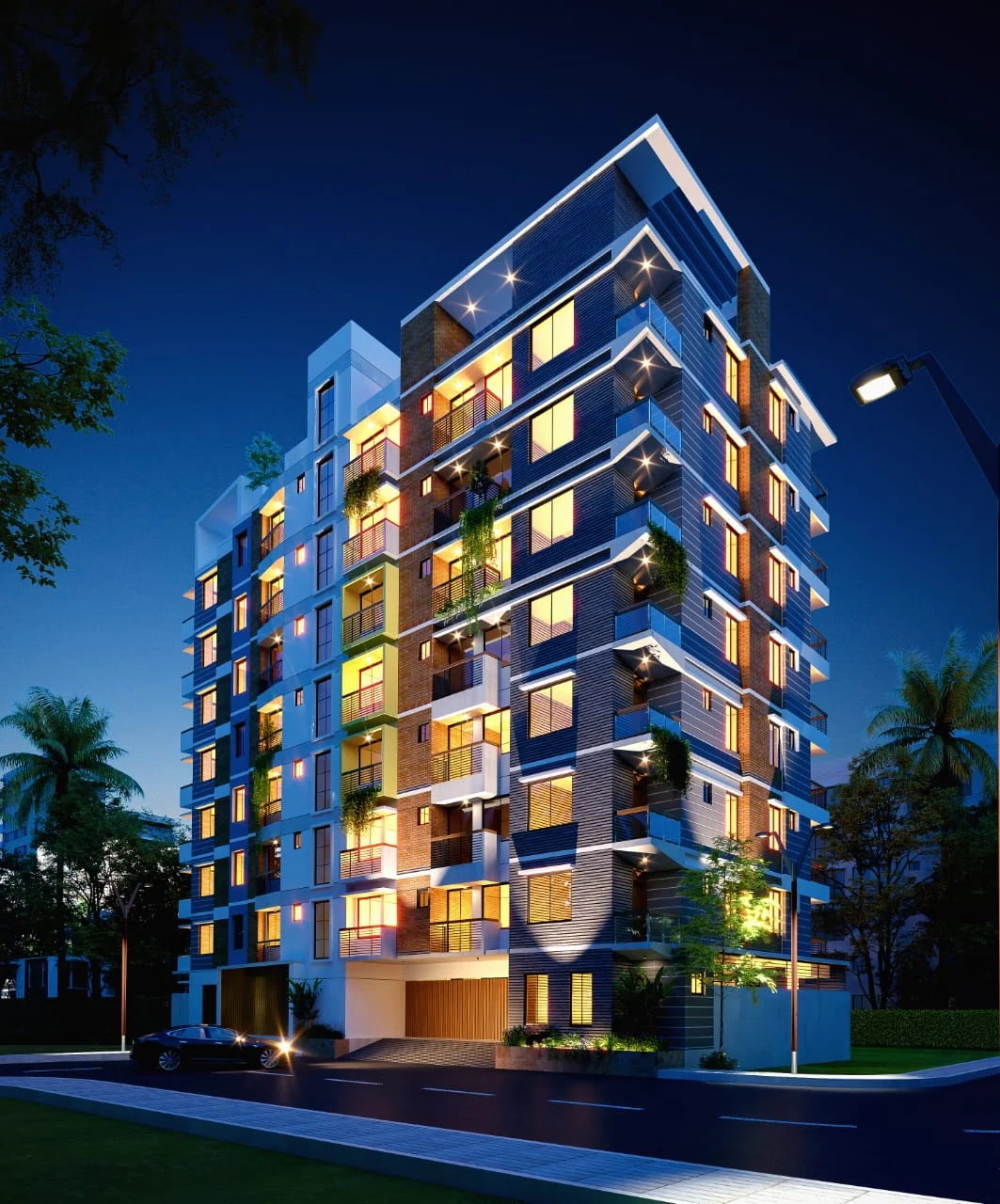 Upcoming Natec project, Rajendrapur Bazar, Sreepur, Gazipur — night render